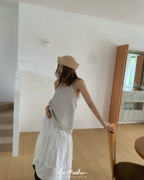 削肩掛脖小香背心